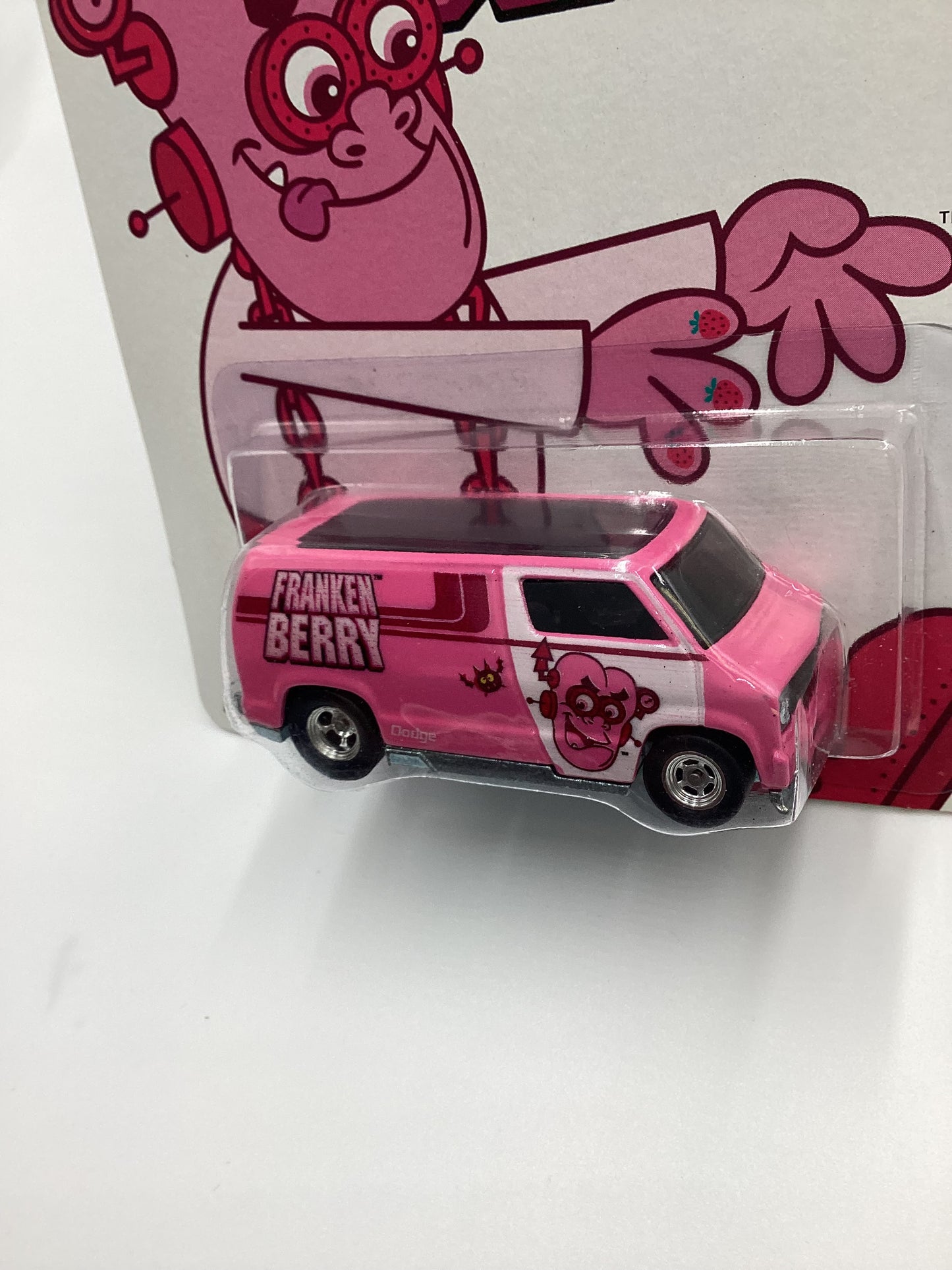 2011 Hot Wheels Premium General Mills Custom 77 Dodge Van Pink Franken Berry with protector