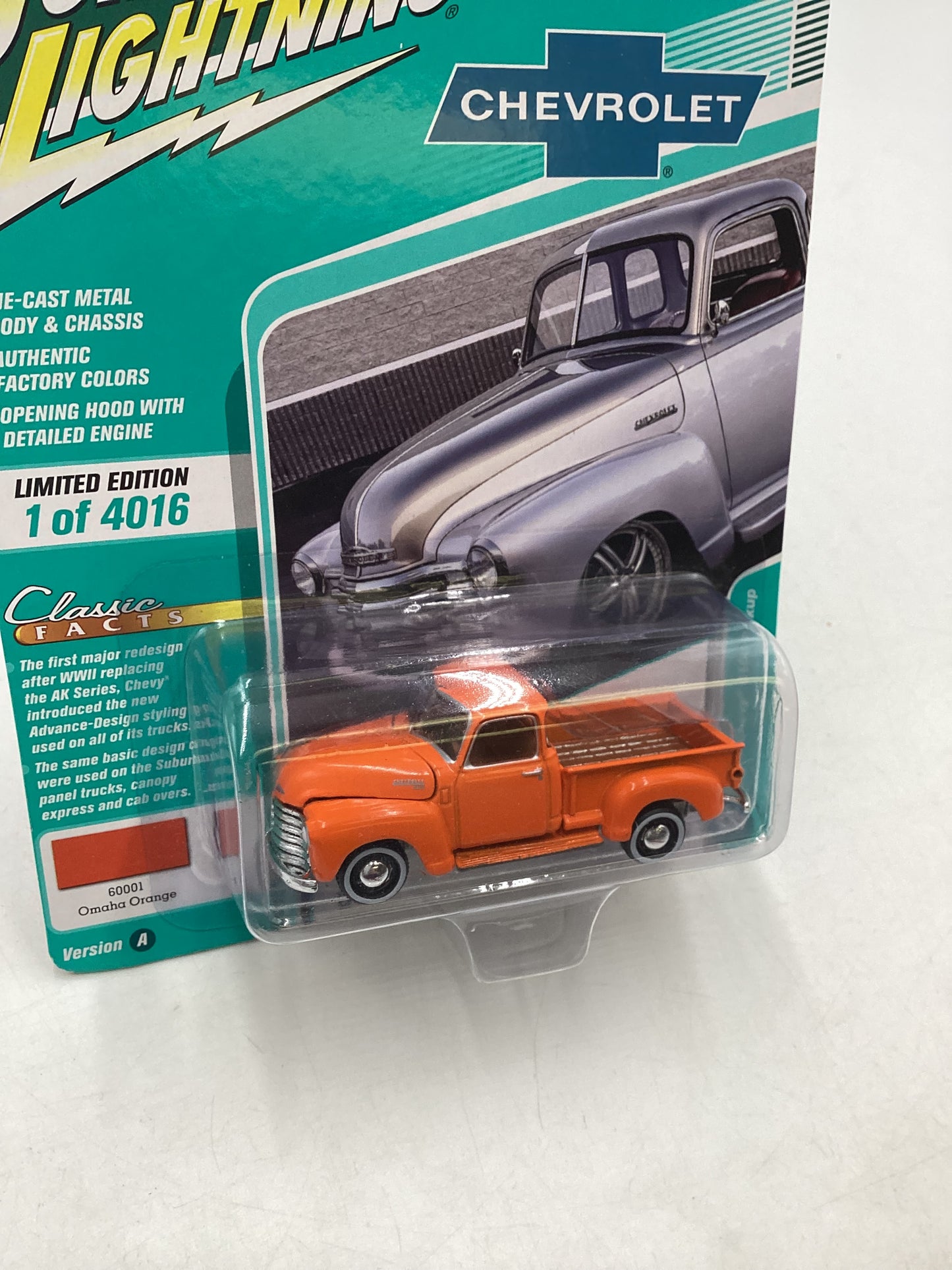 Johnny Lightning Classic Gold Collection Chevrolet Orange 1950 Chevy 3100 Pickup 227F