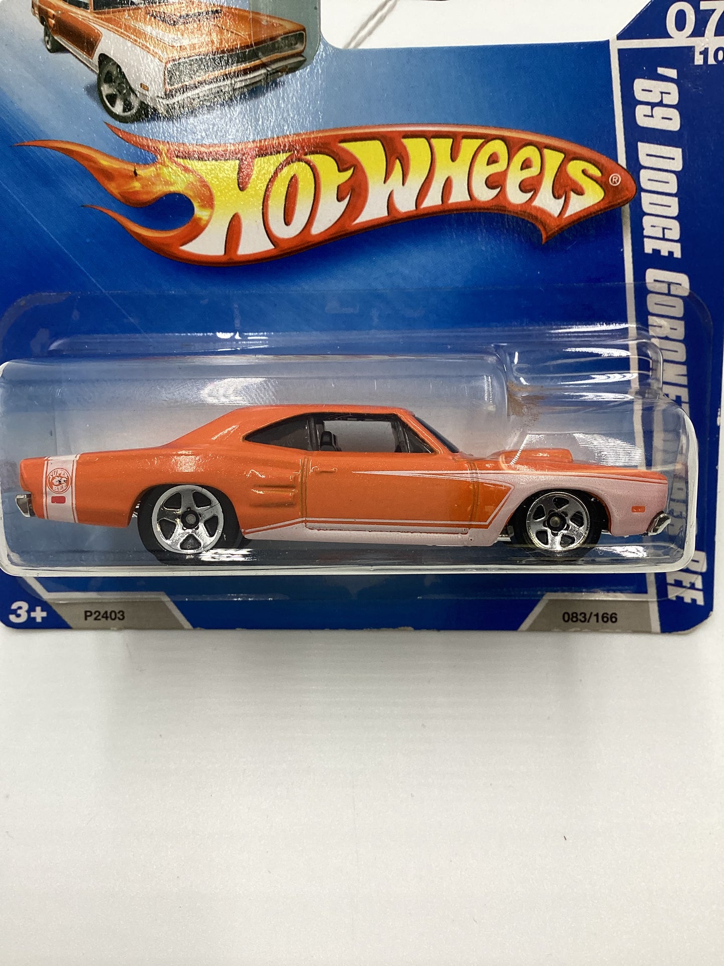 2009 Hot Wheels #083 69 Dodge Coronet Super Bee Orange Short Card