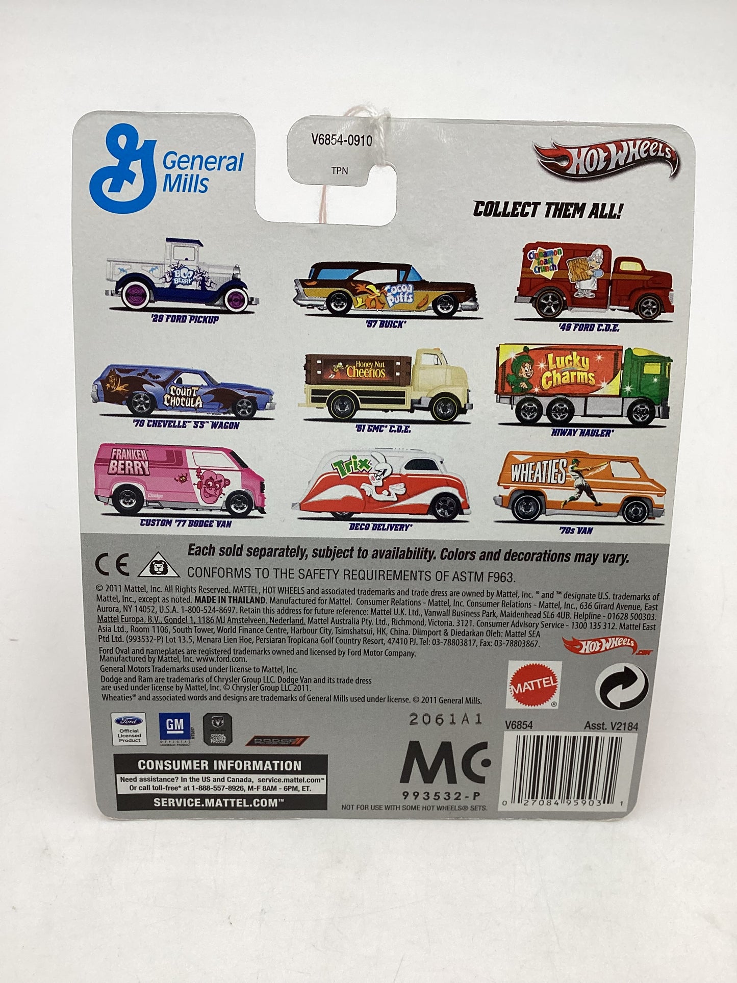 HOT WHEELS 2011 POP CULTURE General Mills 70’s Van Wheaties 265H