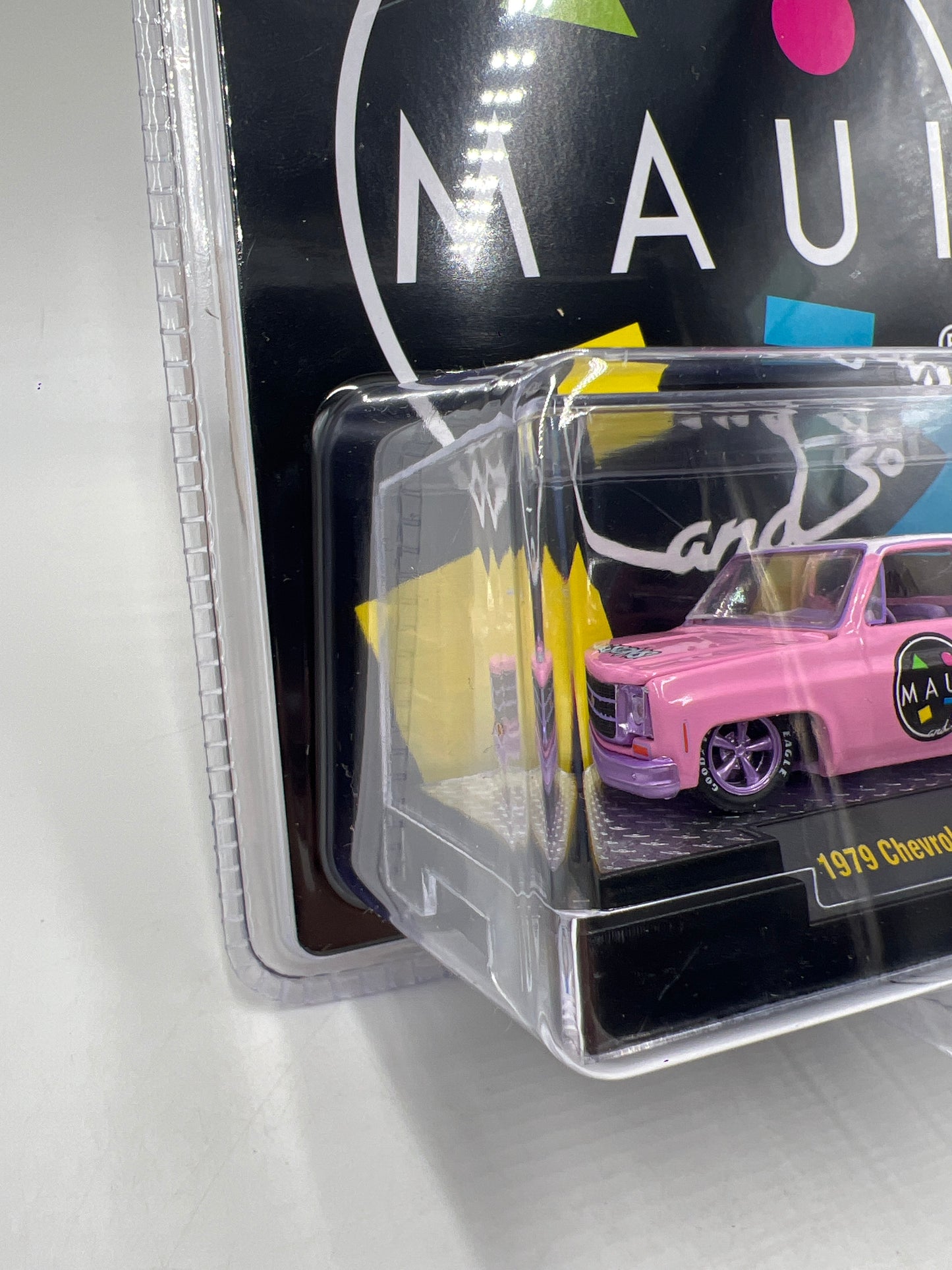 M2 Machines MiJo Exclusives MJS95 CHASE Maui And Sons 1979 Chevrolet Silverado Stepside Pink