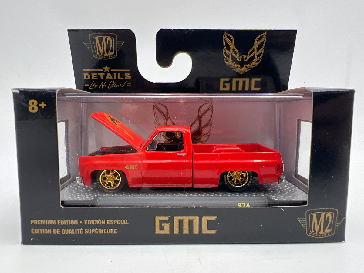 M2 Machines S74 1/3600 1976 GMC Sierra Grande 15 Custom Light Red
