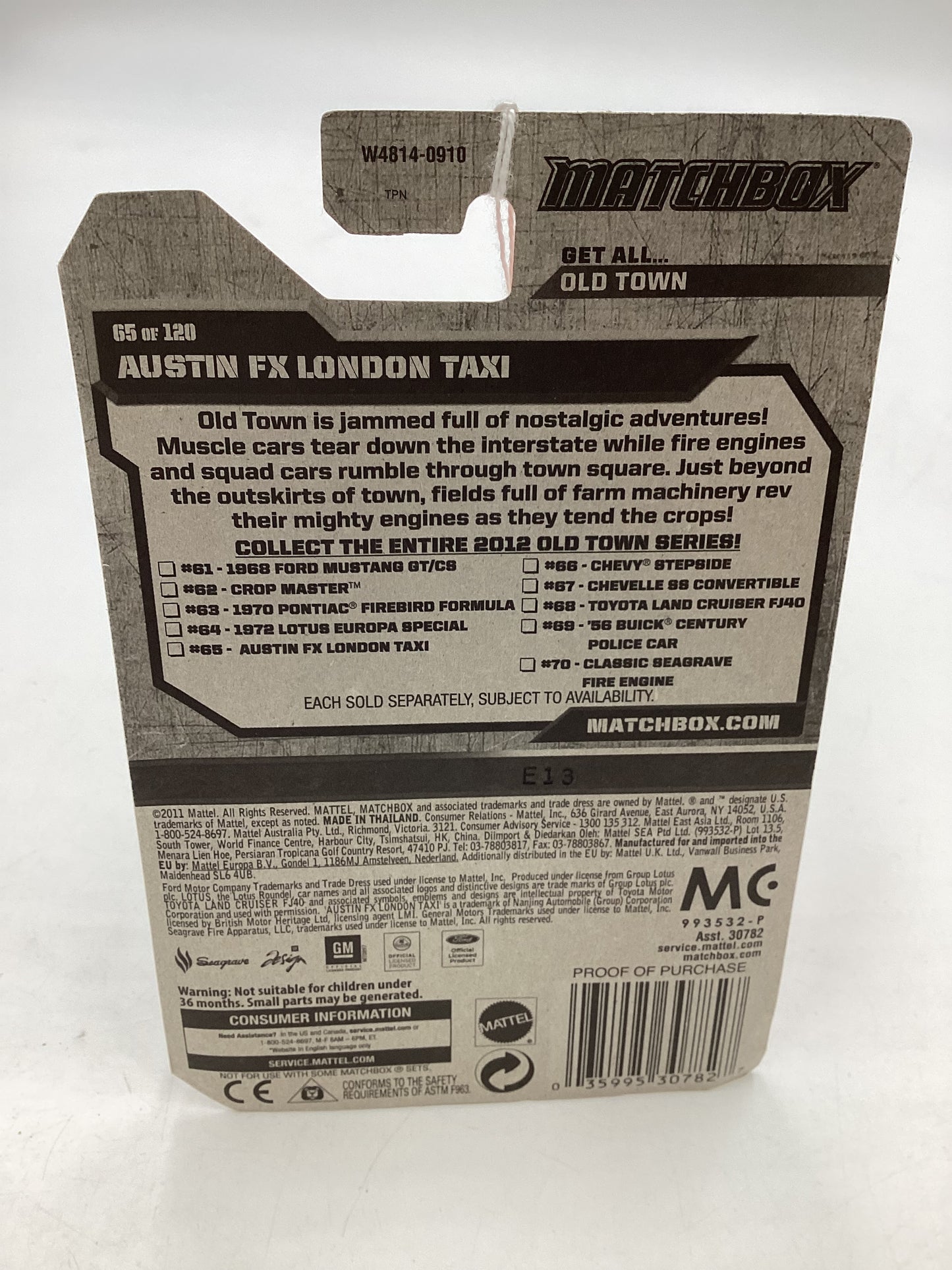 Matchbox MBX Old Town #5 Austin FX London Taxi Black 210E