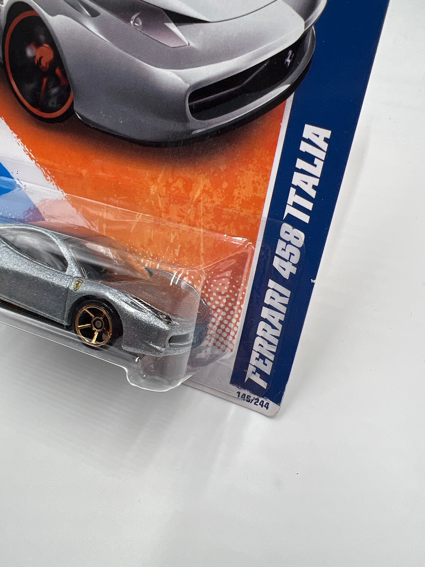 2011 Hot Wheels Faster Than Ever #146 Ferrari 458 Italia Metallic Silver W/Protector