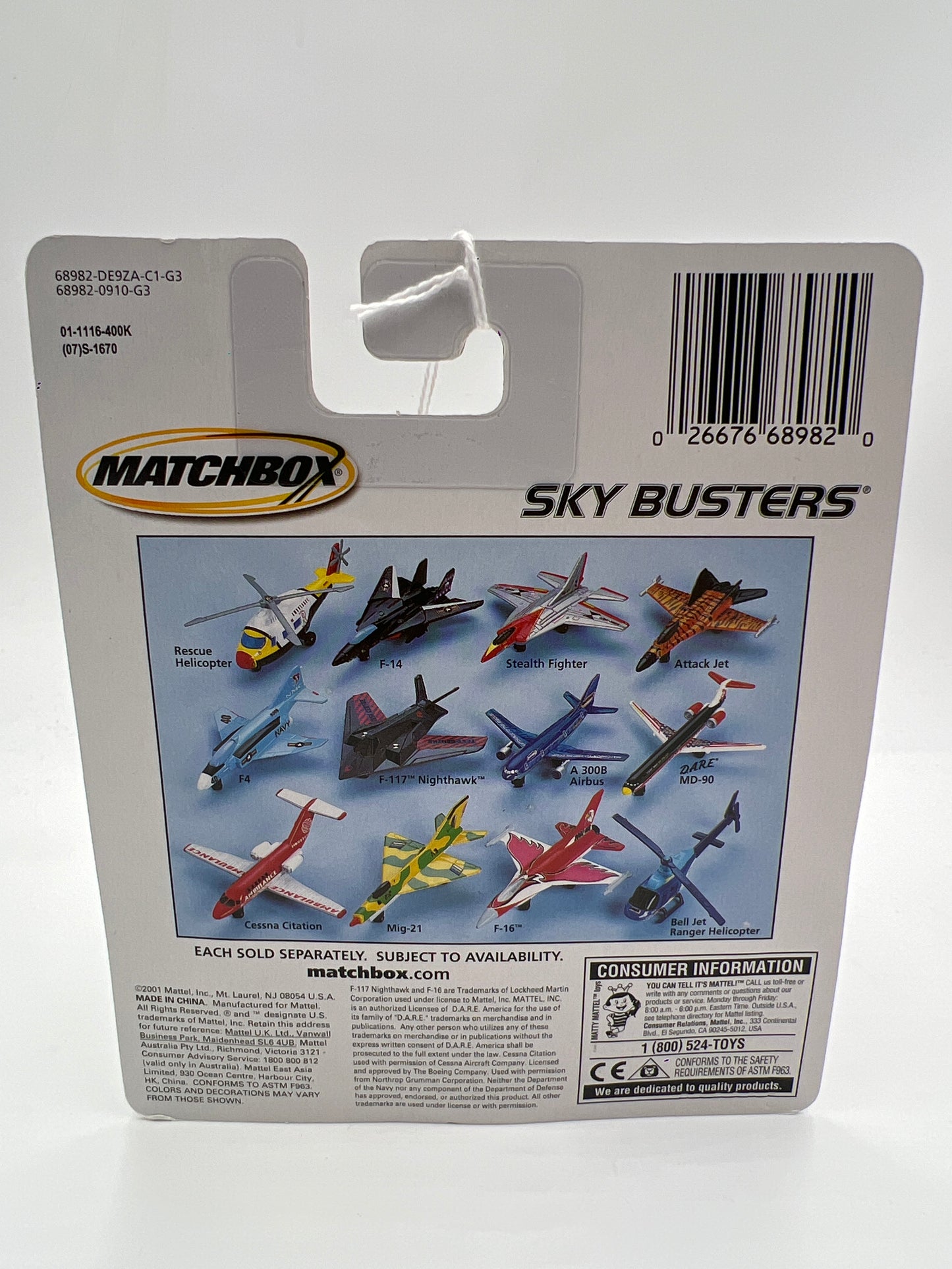 Matchbox Sky Busters Stealth Fighter NMF-927 Silver/Red OO7