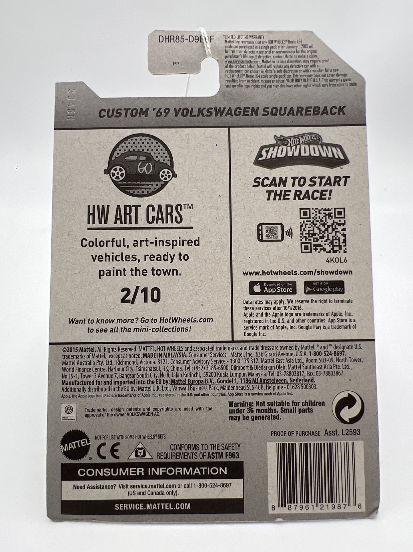 2016 Hot Wheels Art Cars #192 Custom 69 Volkswagen Squareback Green 97i