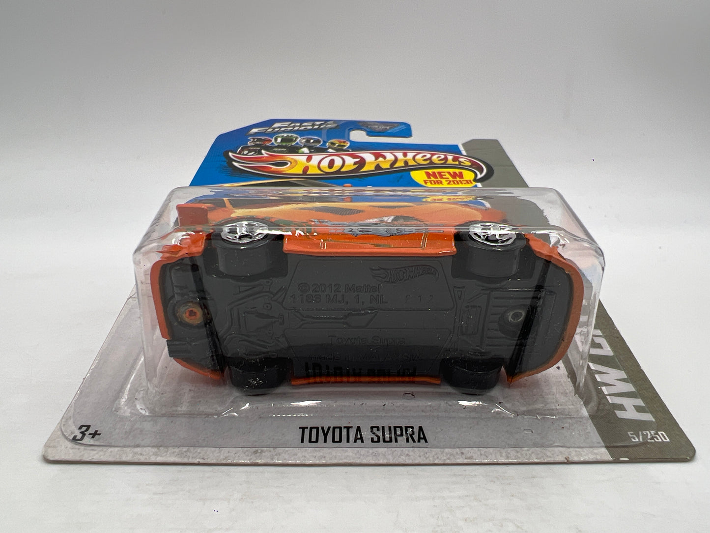 2013 Hot Wheels City #5 Fast & Furious Toyota Supra Orange W/Protector