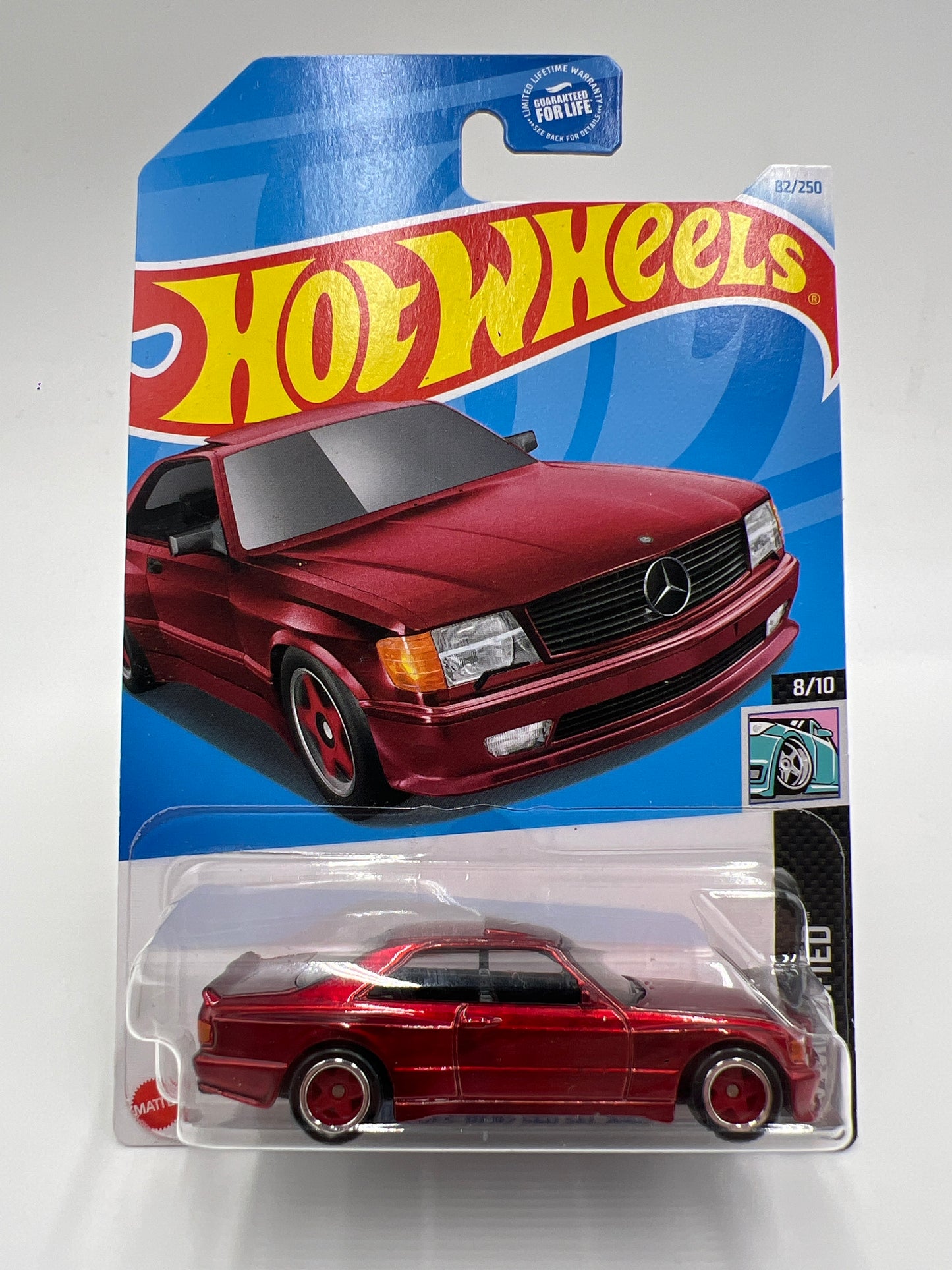 2024 Hot Wheels Super Treasure Hunt #82 89 Mercedes-Benz 560 SEC AMG Red W/Protector