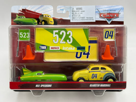 Disney Pixar Cars 2 Pack Nile Speedcone & Gearsten Marshall
