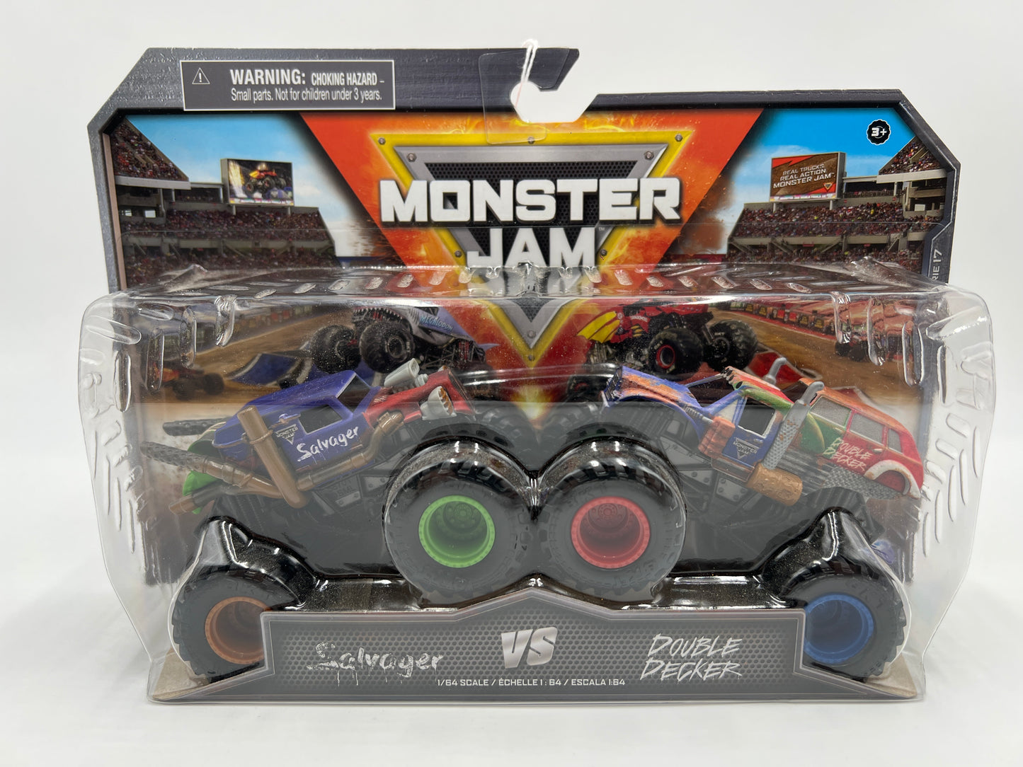 Monster Jam Series 17 2 Pack Salvager Vs Double Decker