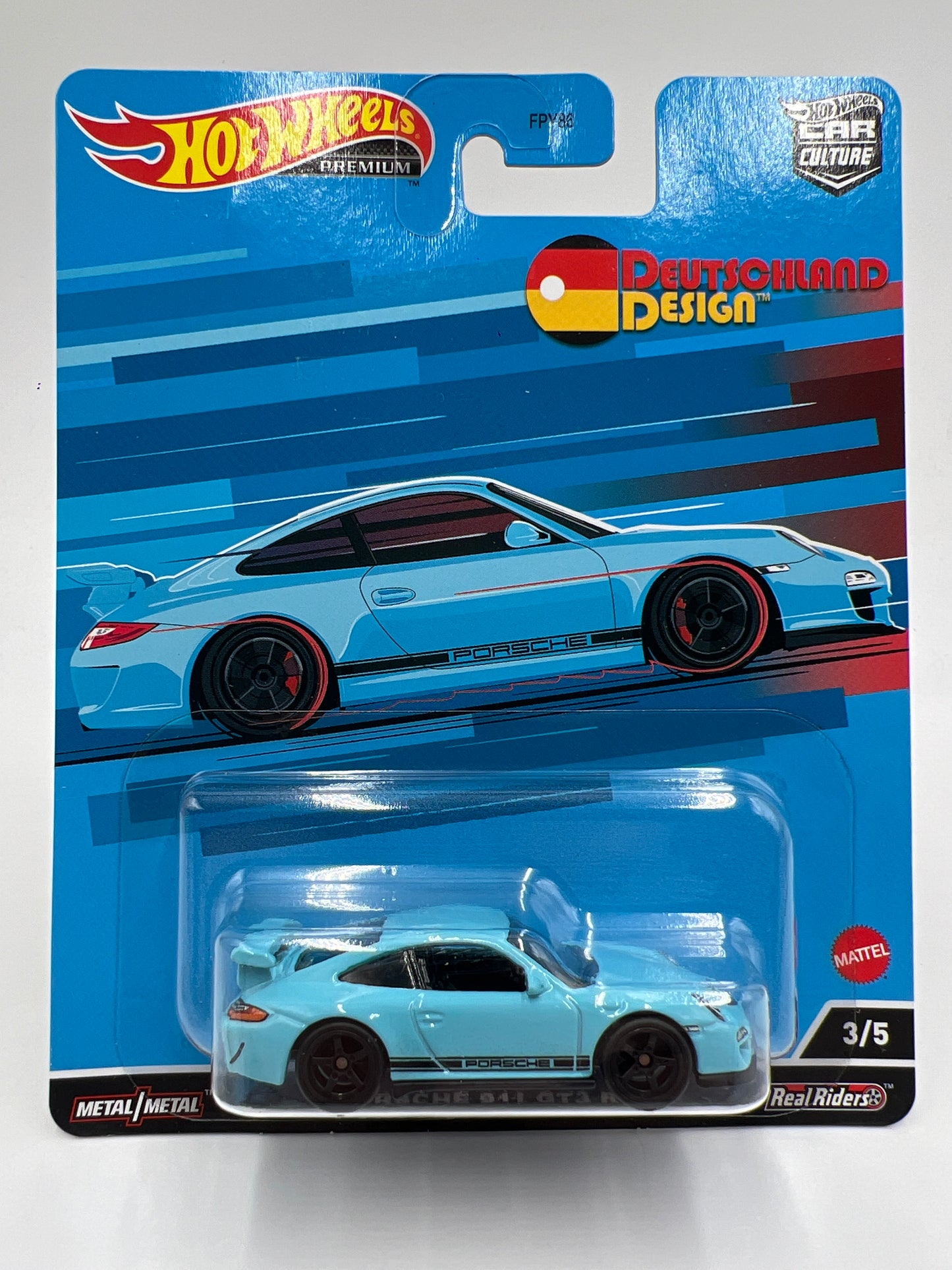 Hot Wheels Premium Deutschland Design #3 Porsche 911 GT3 RS Light Blue 254A