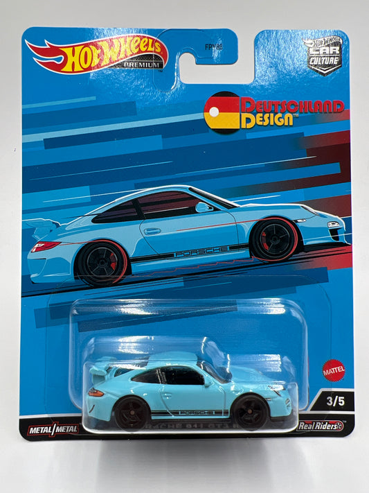 Hot Wheels Premium Deutschland Design #3 Porsche 911 GT3 RS Light Blue 254A