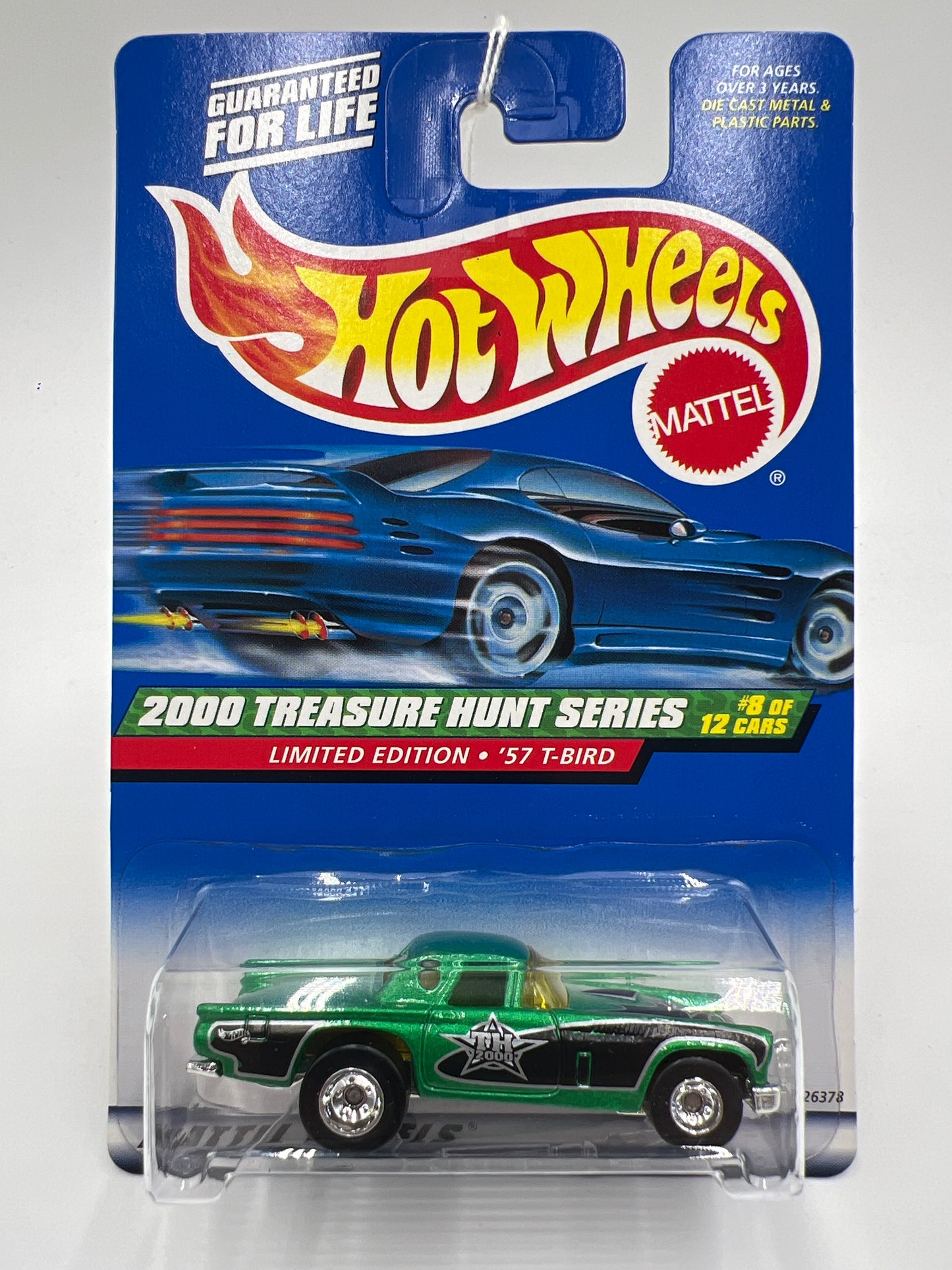 2000 Hot Wheels Treasure Hunt Real Riders #56 57 T-Bird Green 273C
