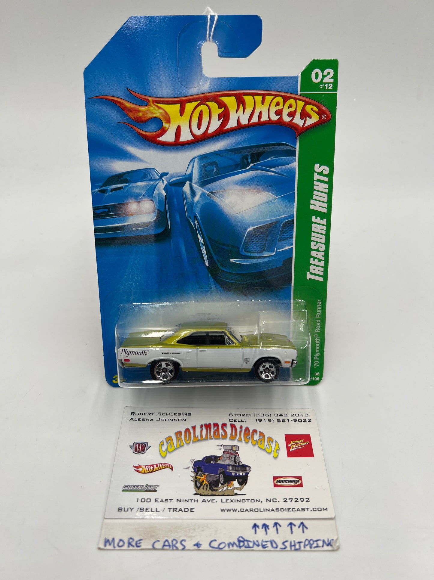 2008 Hot Wheels Treasure Hunts #162 70 Plymouth Road Runner Green/White