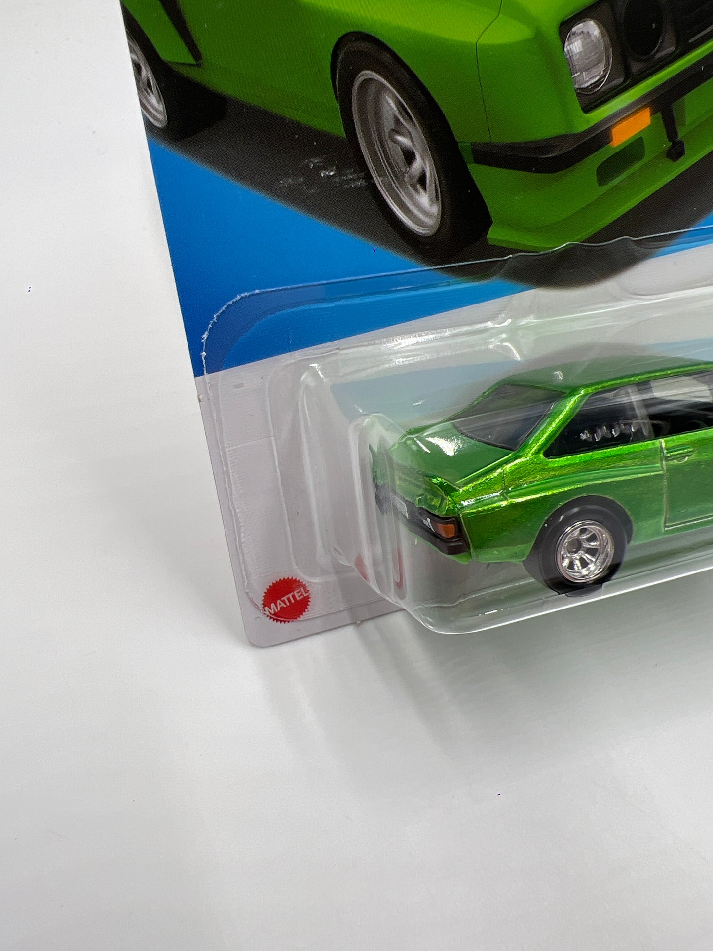 2024 Hot Wheels Super Treasure Hunt #23 Ford Escort RS2000 Green W/Protector
