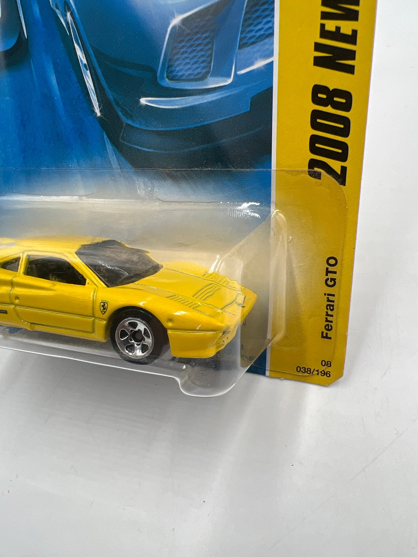 2008 Hot Wheels New Models #038 Ferrari GTO Yellow *Card Not Perfect*