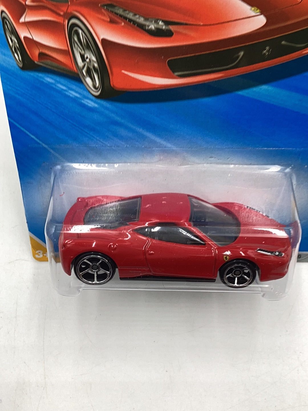 2010 Hot Wheels #34 Ferrari 458 Italia with protector