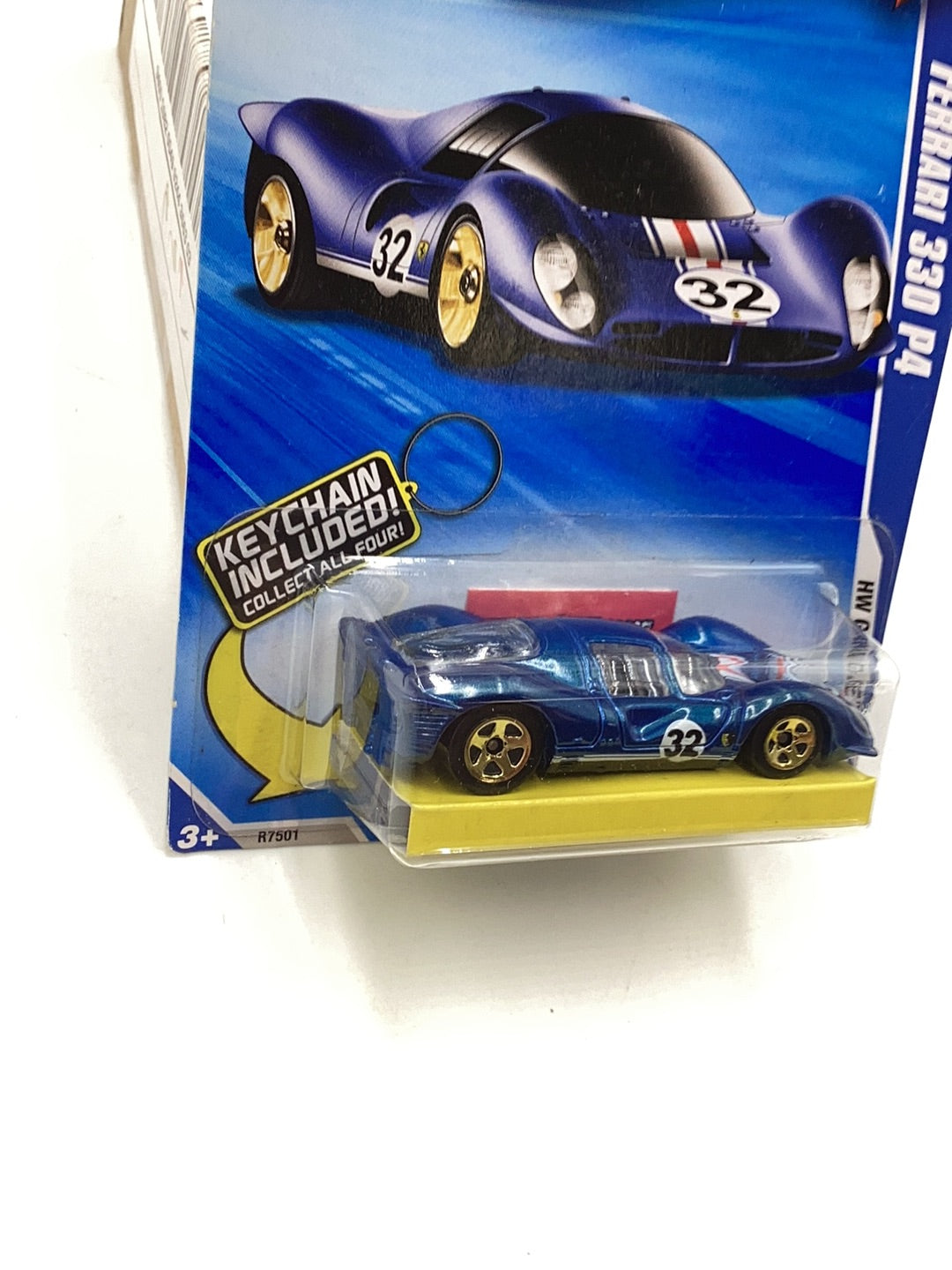 2010 Hot Wheels #76 Ferrari 330 P4 walmart exlusive with bone shaker key chain with protector