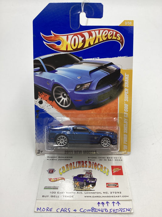 2011 Hot Wheels #3 10 Ford Shelby GT-500 Super Snake Blue 25H