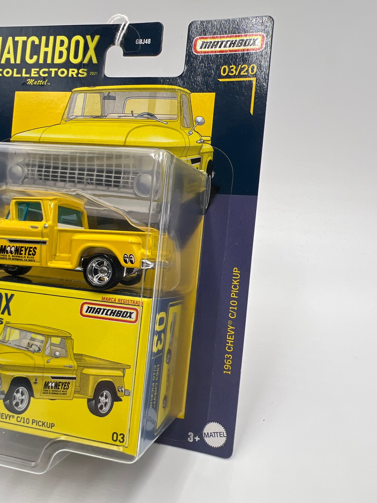 Matchbox Collectors #3 1963 Chevy C/10 Pickup Yellow Mooneyes