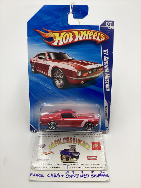 2009 Hot Wheels #095 67 Custom Mustang Red 23F