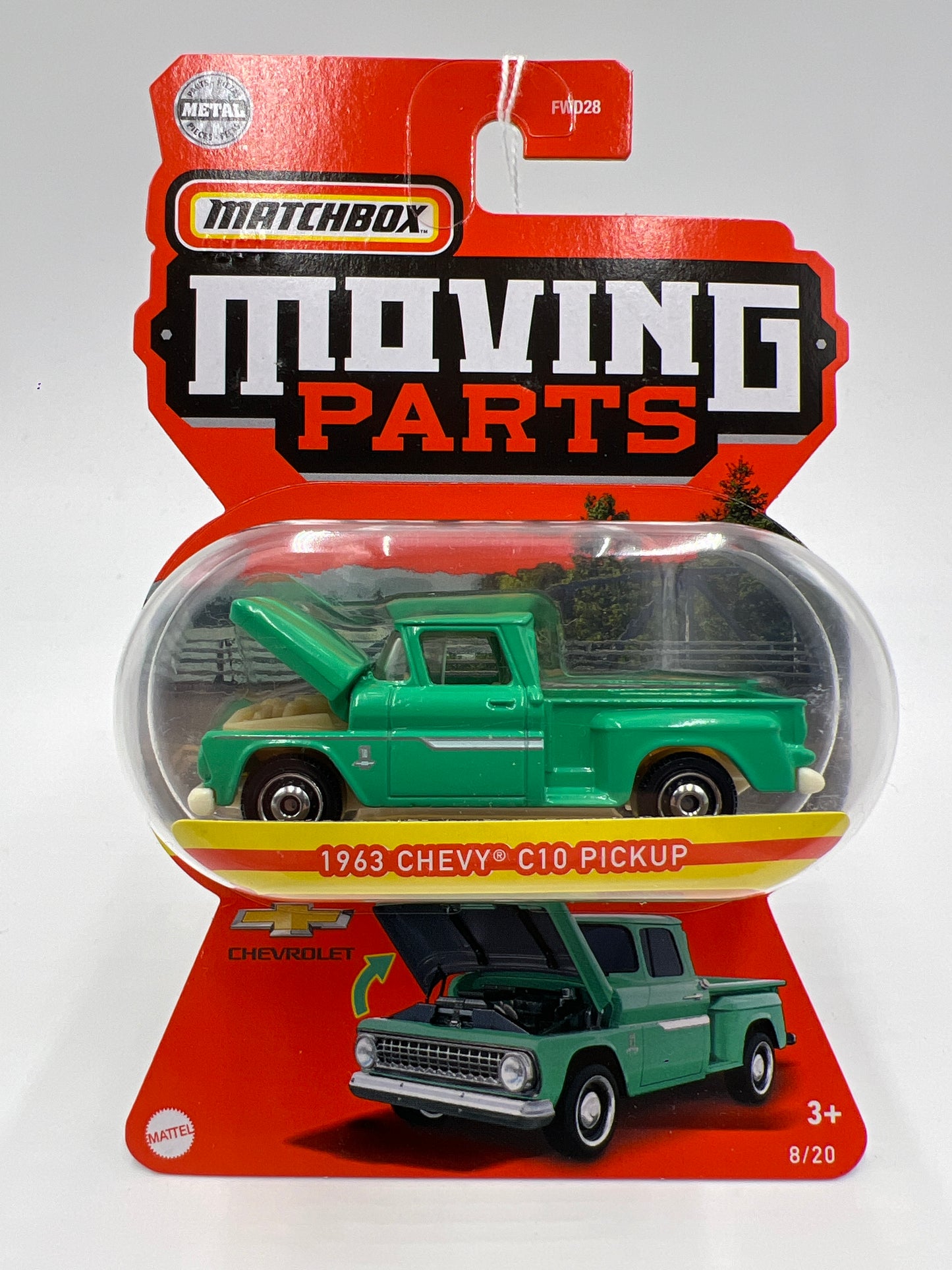 Matchbox Moving Parts #8 1963 Chevy C10 Pickup Green 162D