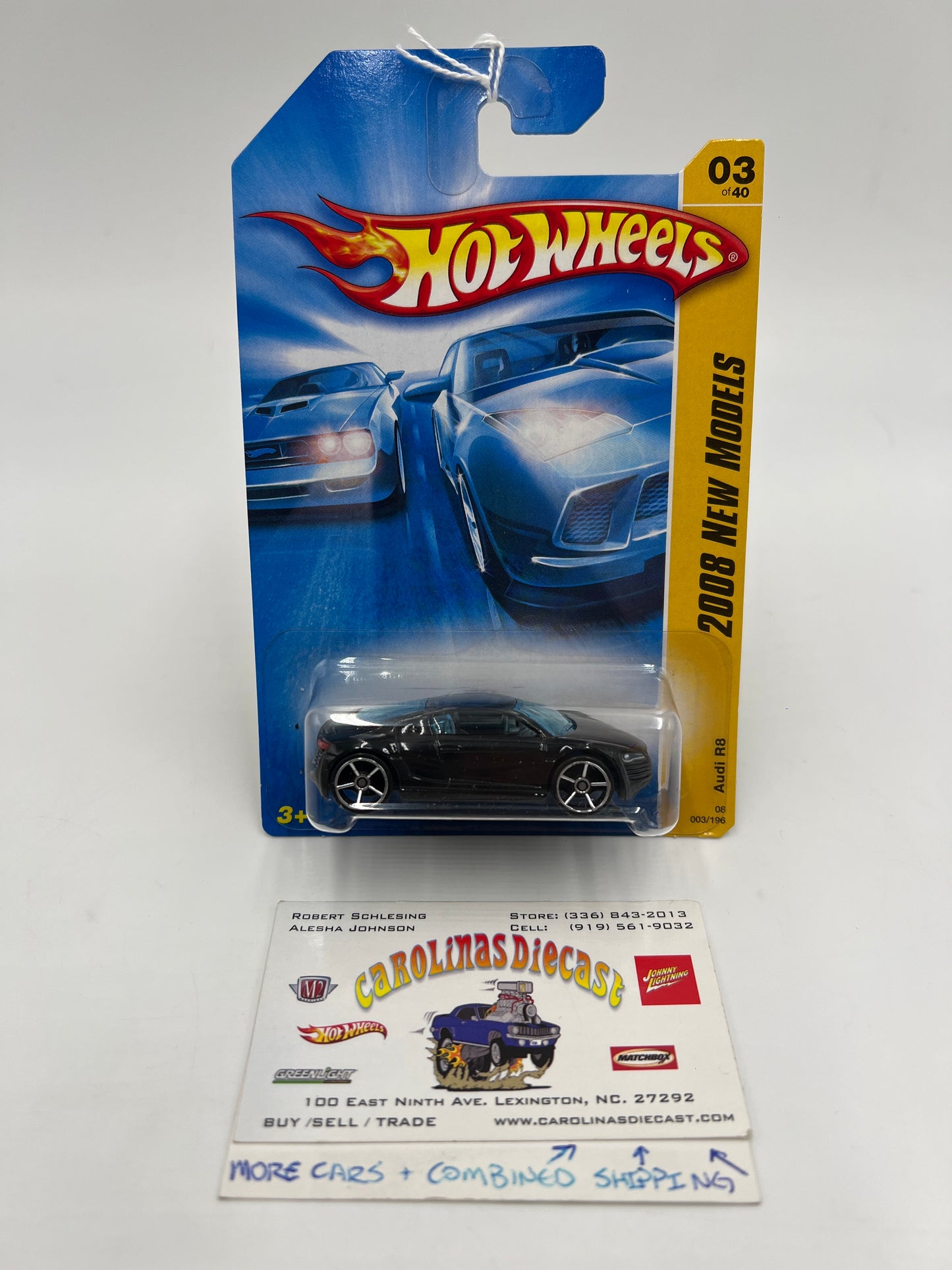 2008 Hot Wheels New Models #3 Audi R8 Black OH5 Wheels 108A