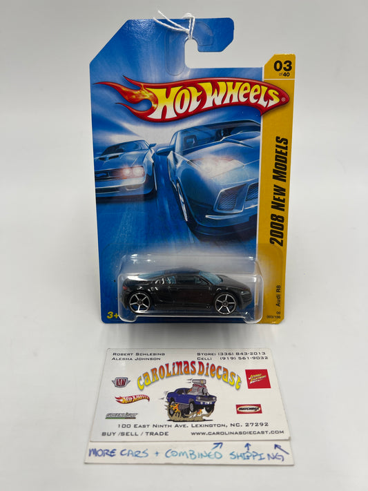 2008 Hot Wheels New Models #3 Audi R8 Black OH5 Wheels 108A
