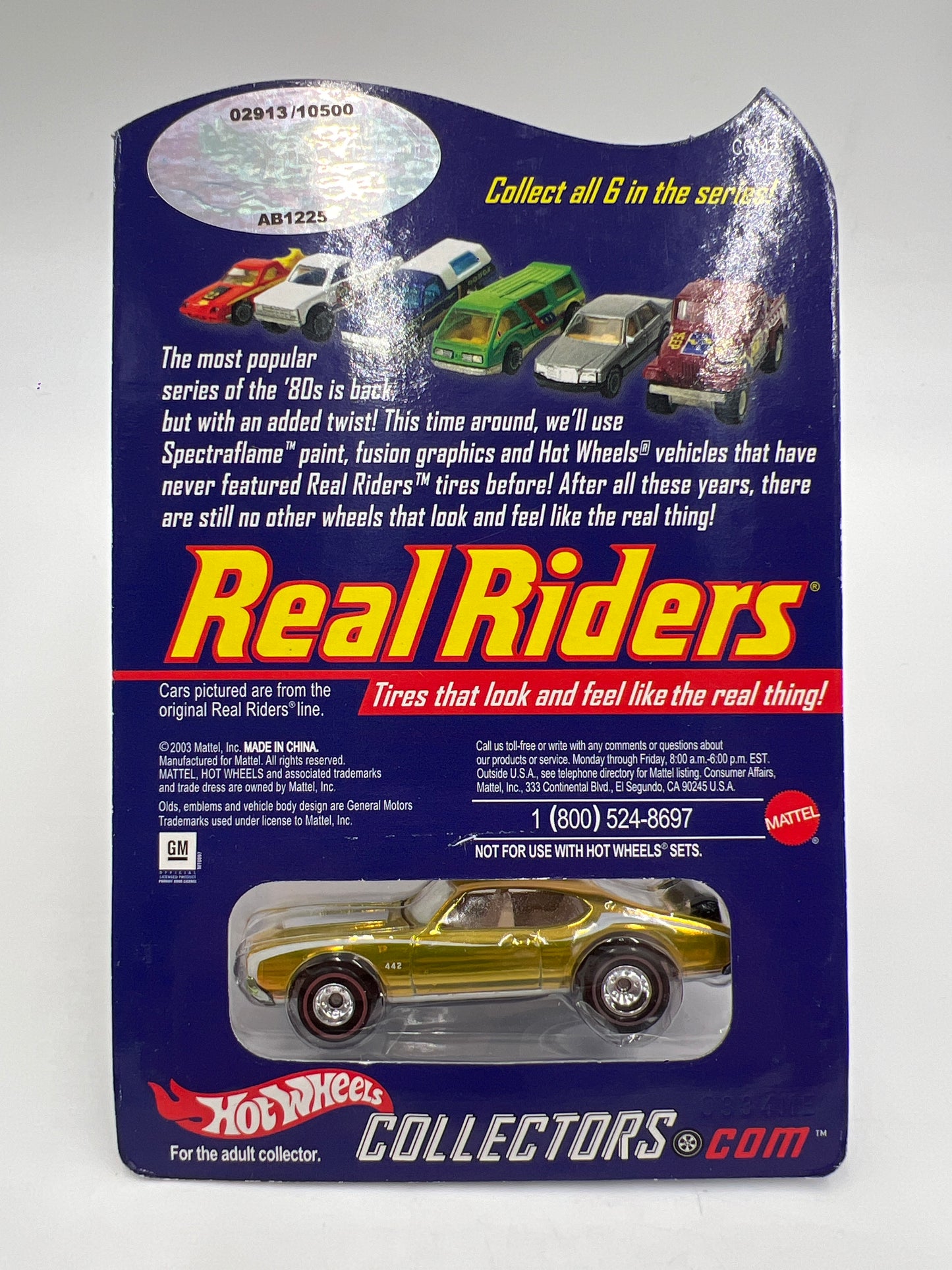 Hot Wheels RLC Real Riders Series 3 #4 2913/10500 Olds 442 Gold W/Protector