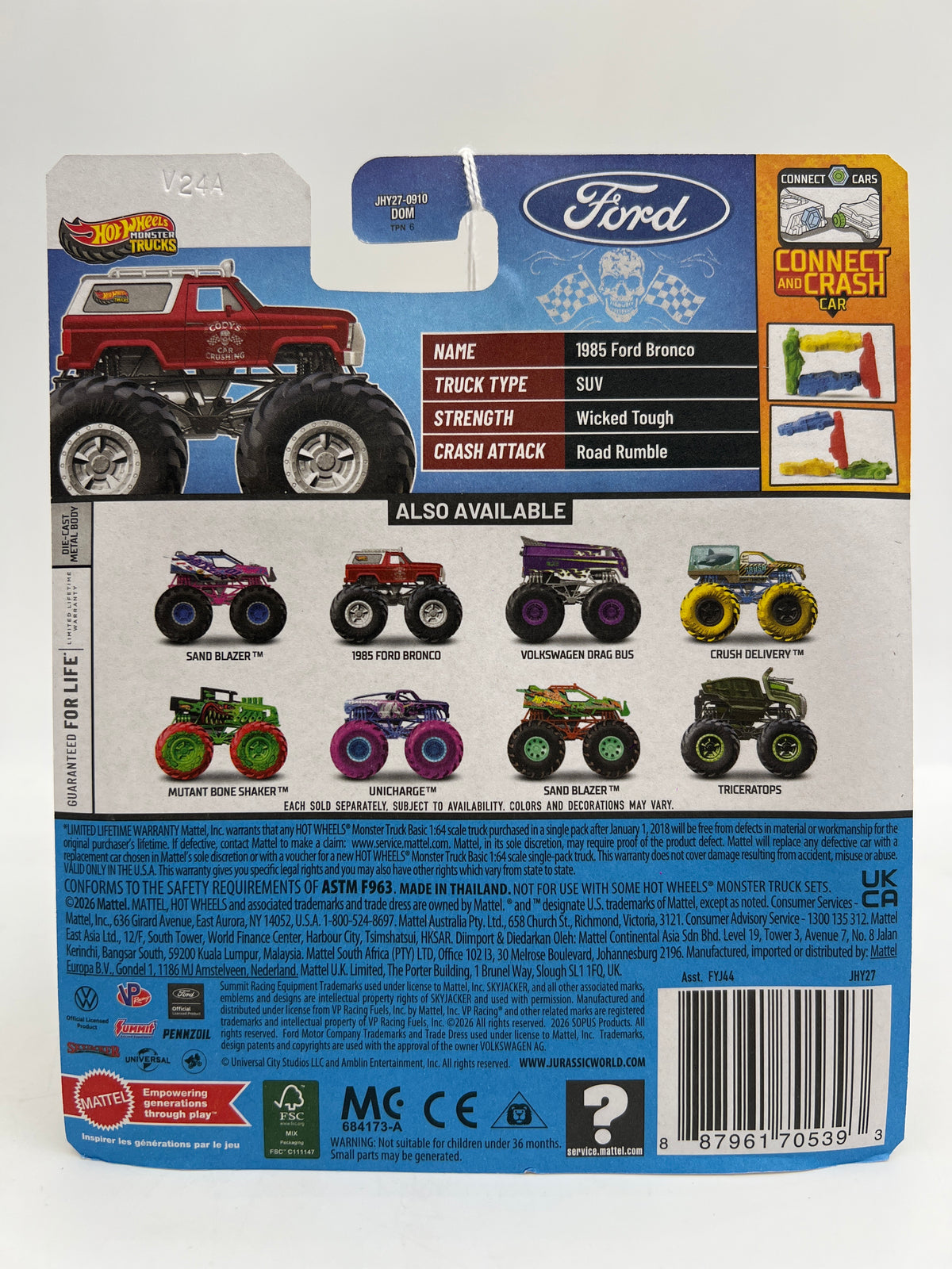 2026 Hot Wheels Monster Trucks Crash Legends #1 1985 Ford Bronco 128B
