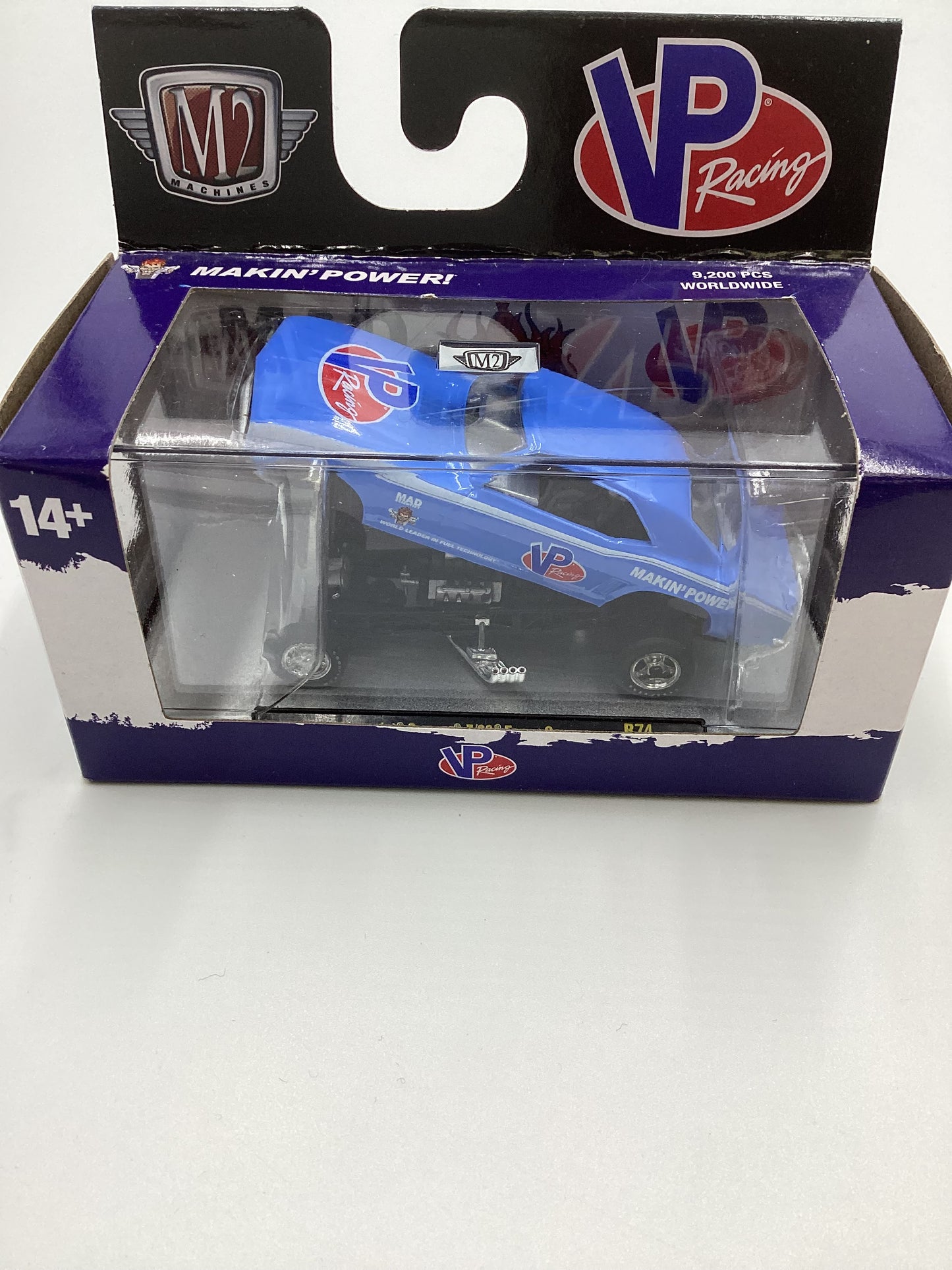 M2 MACHINES 1969 Chevrolet Camaro Z/28 Funny Car Blue VP Racing R74