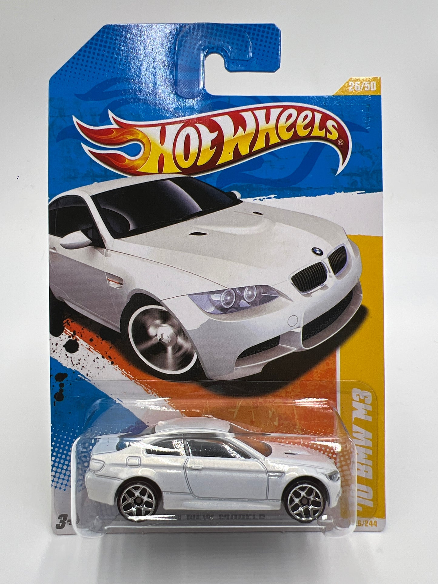 2011 Hot Wheels New Models #26 10 BMW M3 White W/Protector