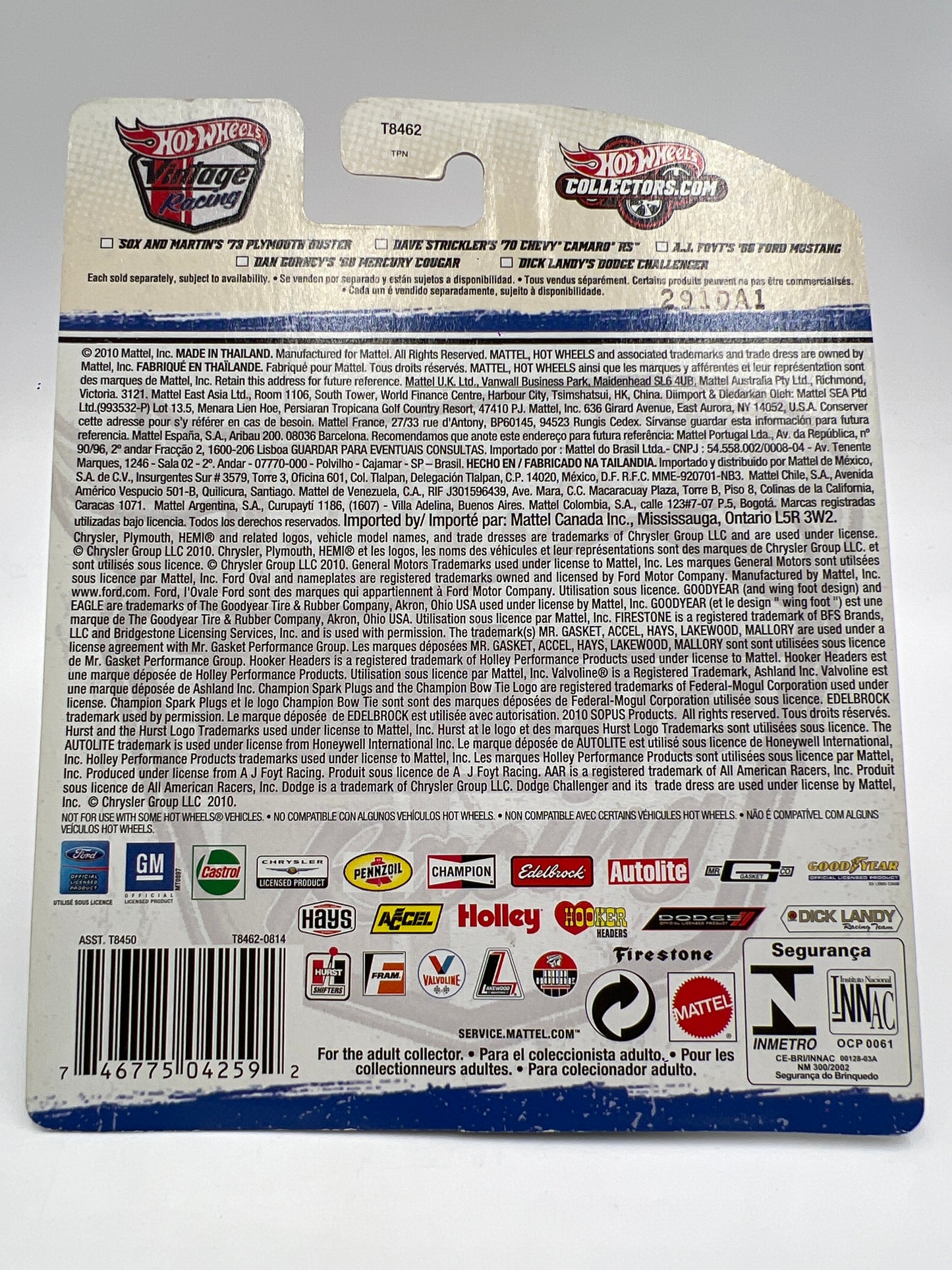 Hot Wheels Premium Vintage Racing #4 Dave Stricklers 70 Chevy Camaro RS White W/Protector