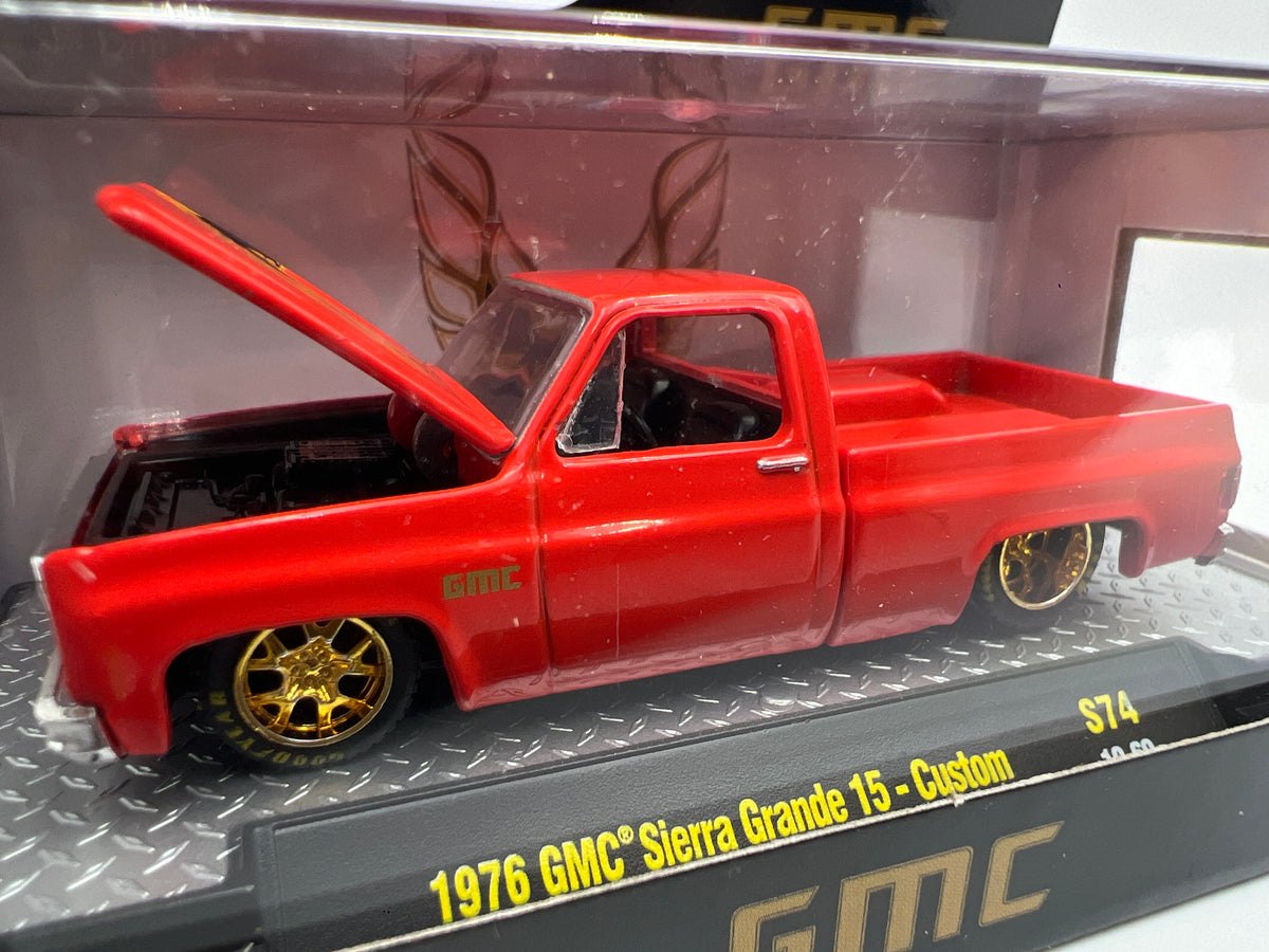 M2 Machines S74 1/3600 1976 GMC Sierra Grande 15 Custom Light Red