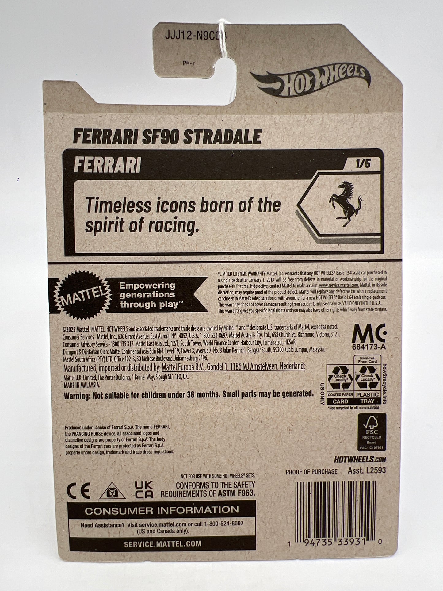 2026 Hot Wheels B Case Ferrari #41 Ferrari SF90 Stradale Blue