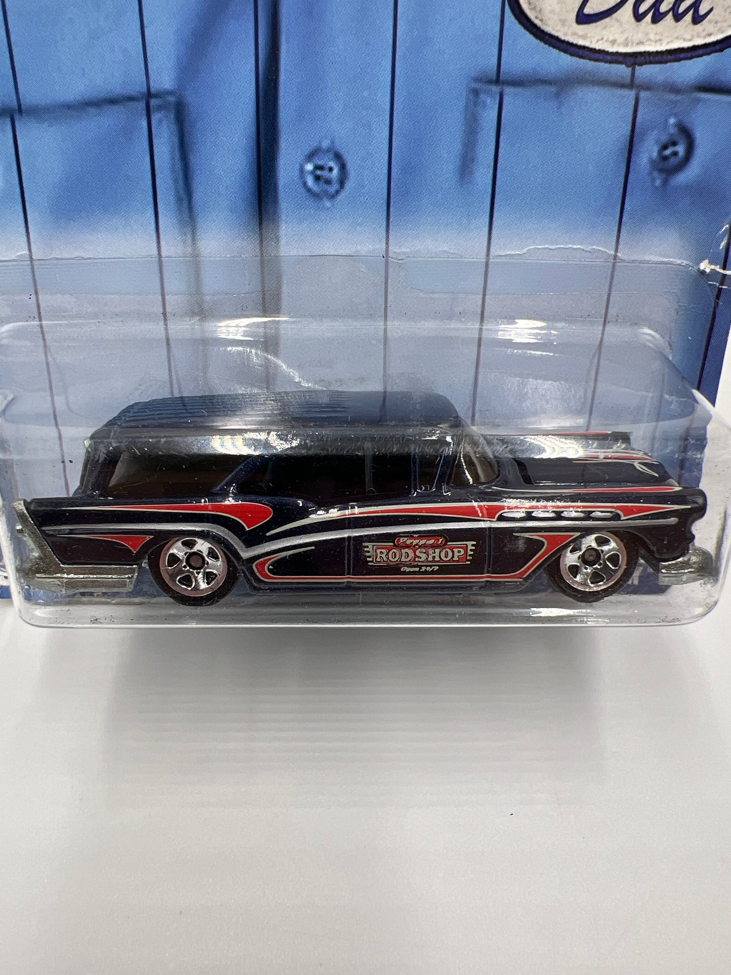 2008 Hot Wheels Fathers Day 57 Buick Dark Blue Card Not Perfect 160B