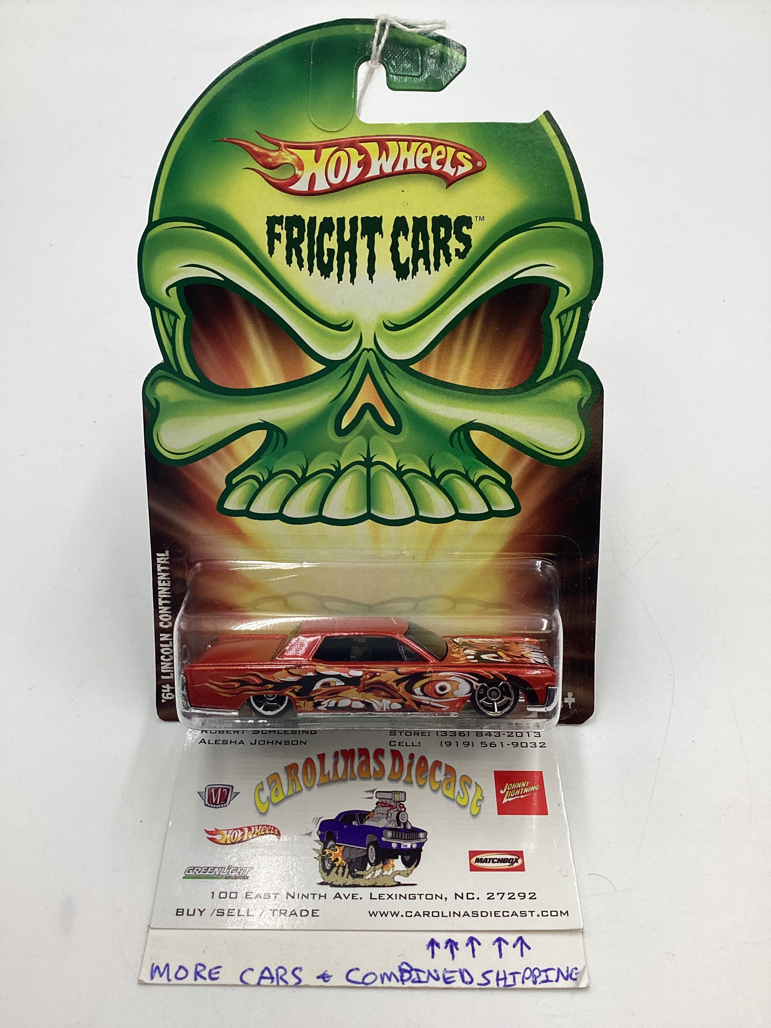 2008 Hot Wheels Fright Cars 64 Lincoln Continental Orange 154H