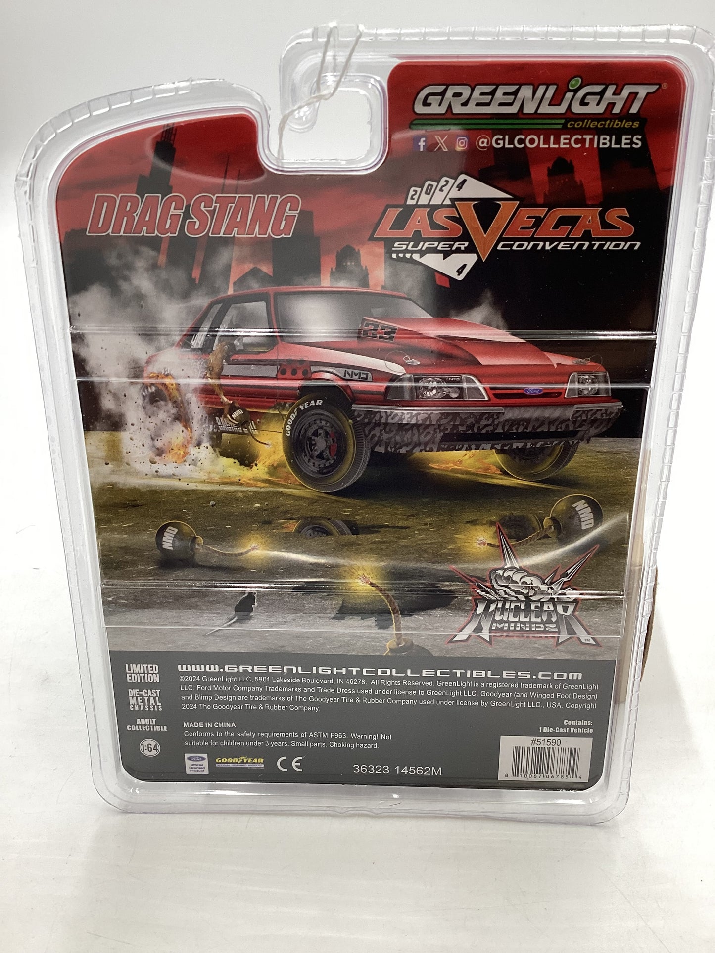 Greenlight Las Vegas Convention RAW CHASE 1992 Ford Mustang Raging Bull