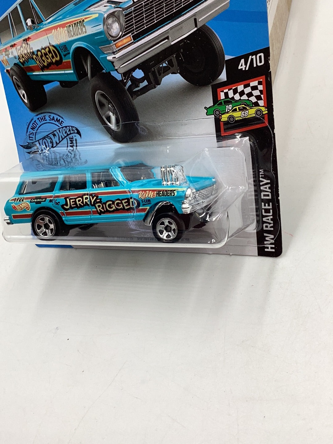 2019 Hot wheels #198 64 Nova Wagon Gasser blue 14H