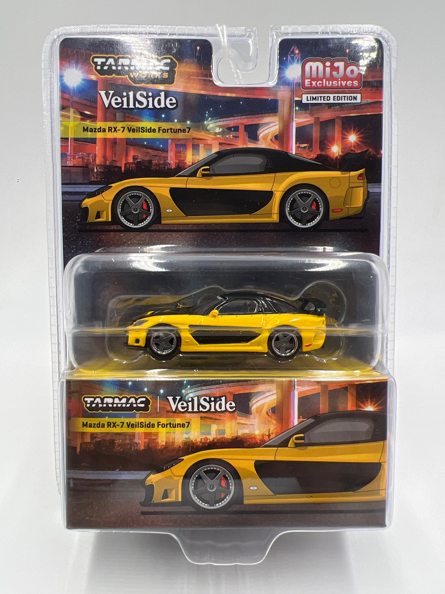 Tarmac Works Mijo Exclusives Mazda RX-7 VeilSide Fortune7 Yellow