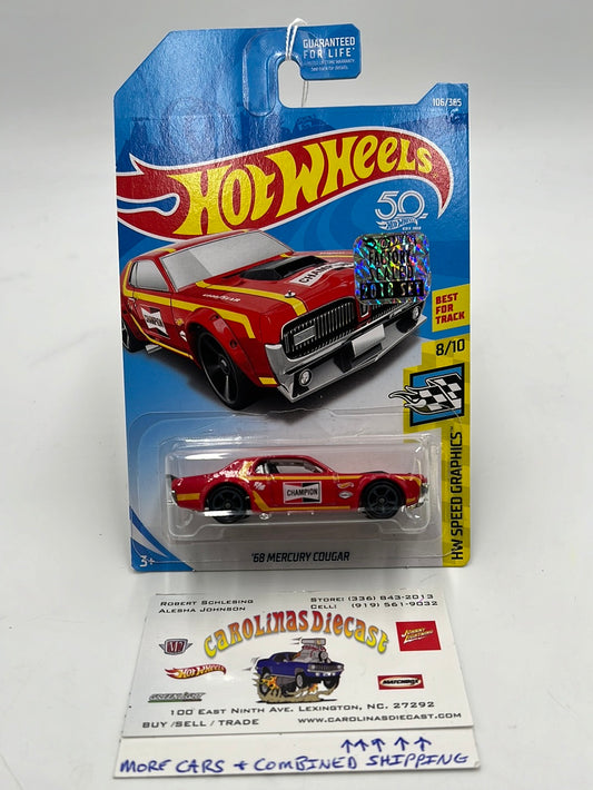 2018 Hot Wheels  #106 68 Mercury Cougar Factory Sealed 55G