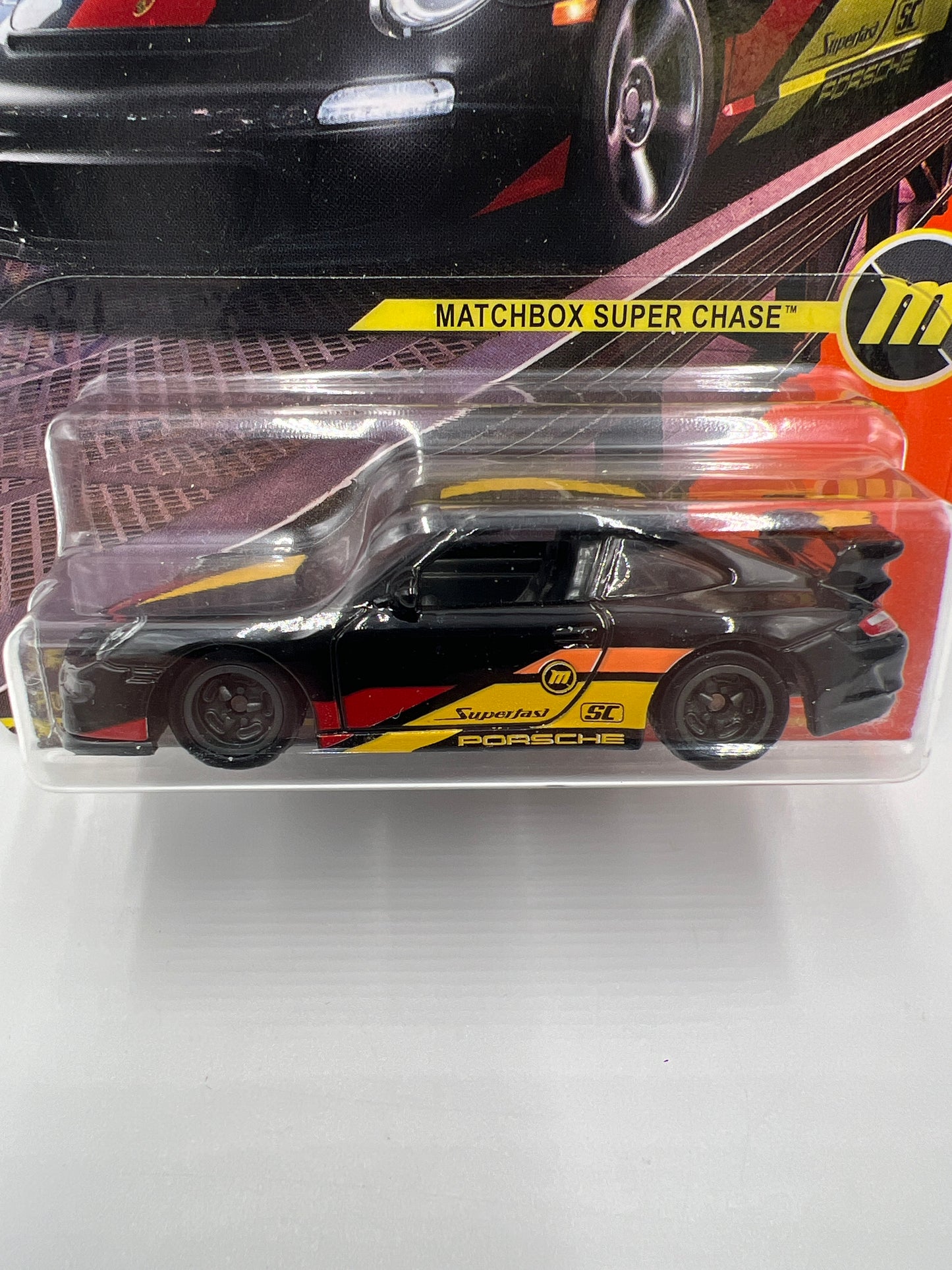 Matchbox Super Chase Porsche 911 GT3 Black W/Protector