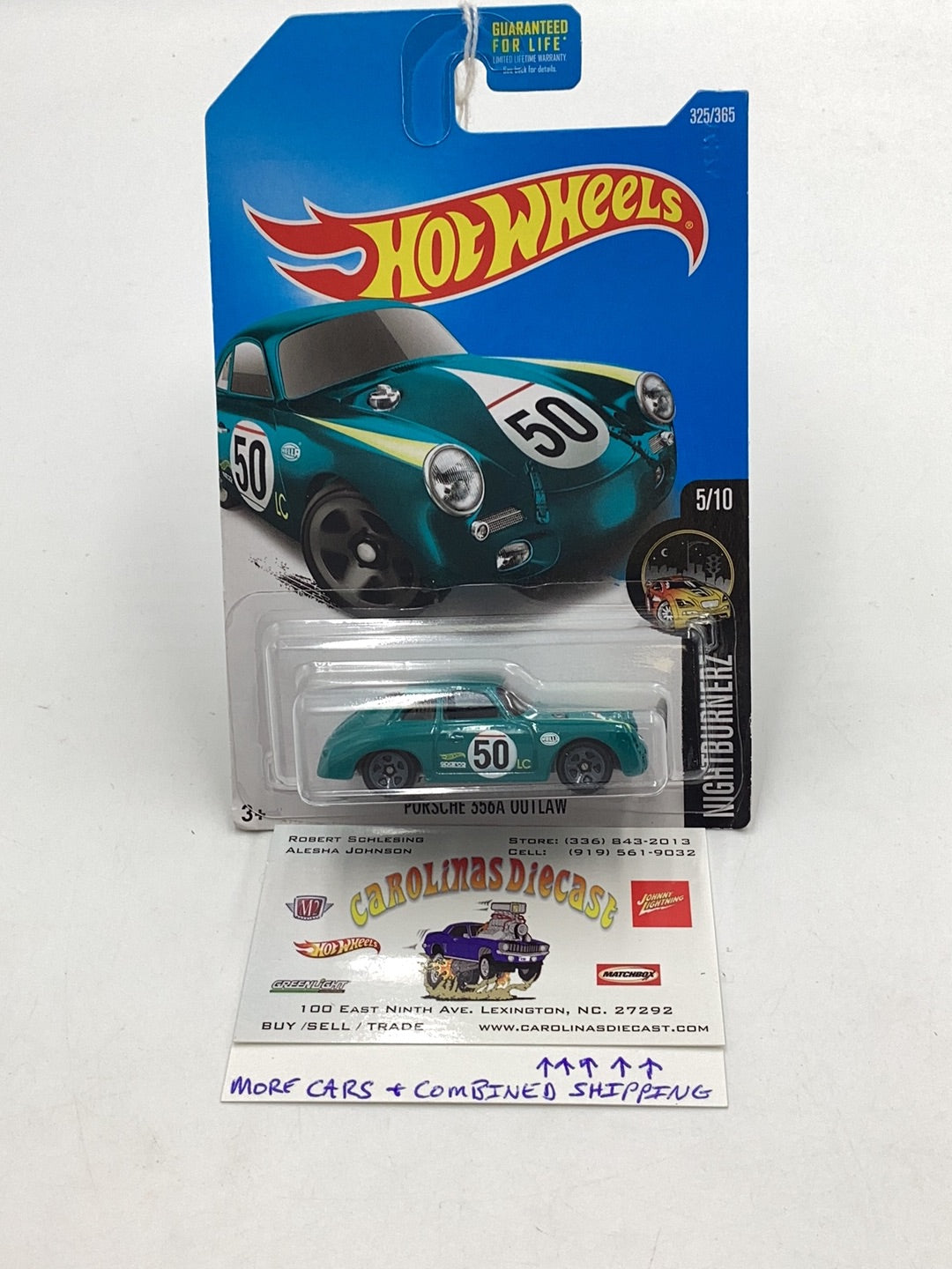 2017 Hot Wheels Nightburnerz #325 Porsche 356A Outlaw 98D