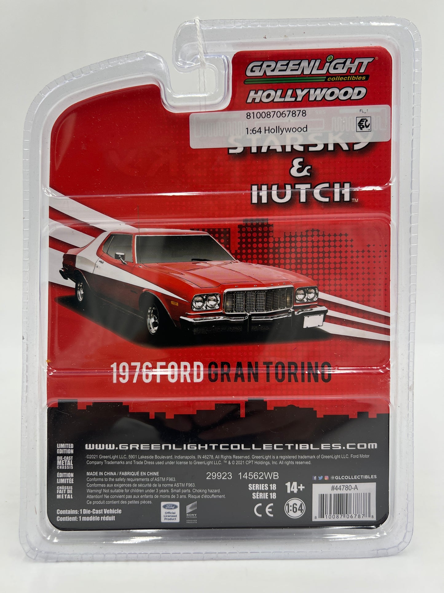 Greenlight Hollywood Series 18 Starsky & Hutch 1976 Ford Gran Torino Red 176F