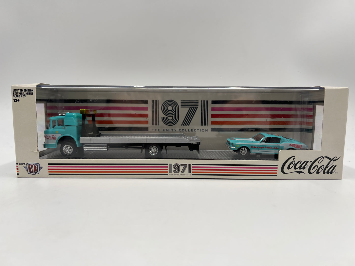 M2 Machines Auto Haulers Coca Cola 1970 Ford C-950 & 1968 Ford Mustang GT UNTY01