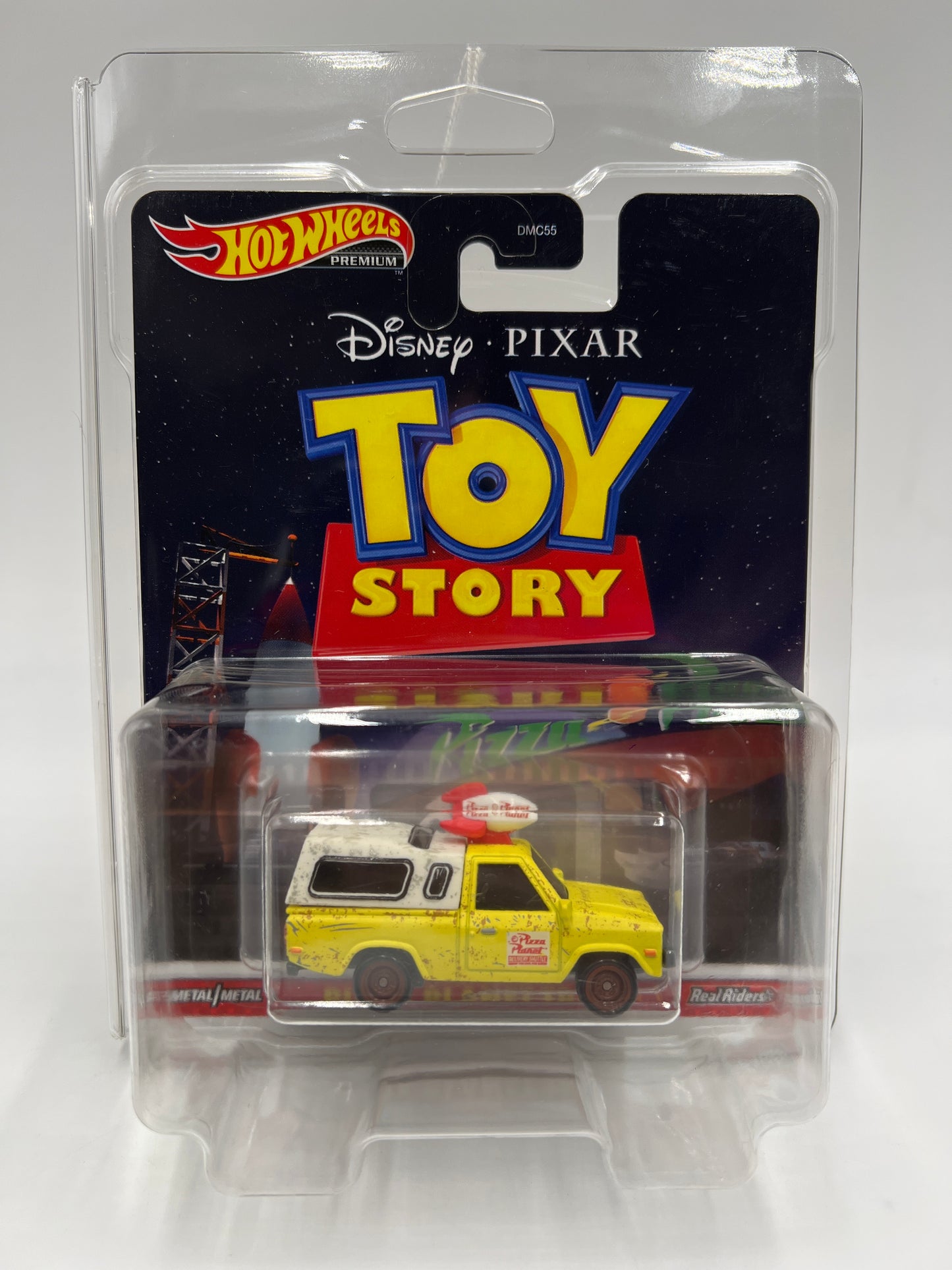 Hot Wheels Disney Pixar Toy Story Pizza Planet Truck Yellow W/Protector