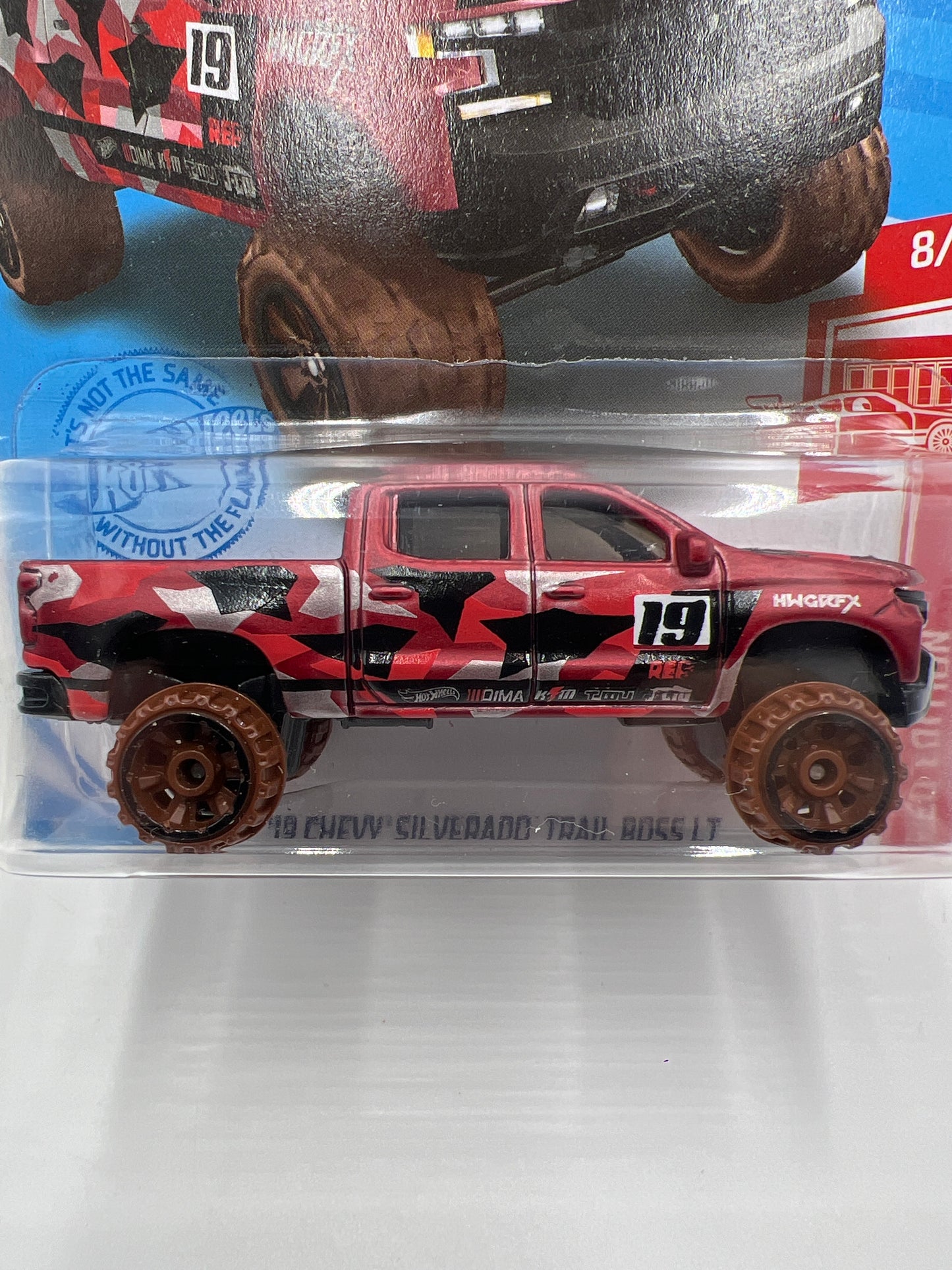 2021 Hot Wheels Target Exclusive Red Edition #80 19 Chevy Silverado Trail Boss LT Red 148B