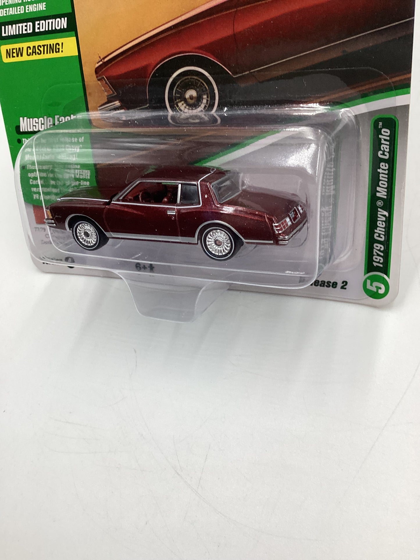 Johnny Lightning Muscle Cars U.S.A. Release 2 Version A 1979 Chevy Monte Carlo Dark Red