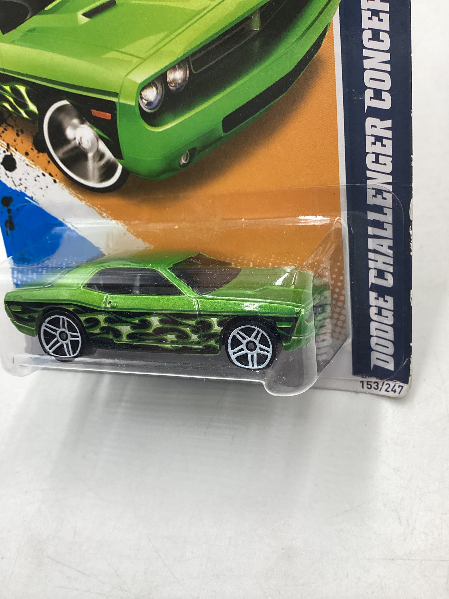 2012 Hot Wheels #153 Dodge Challenger Concept Green 58E