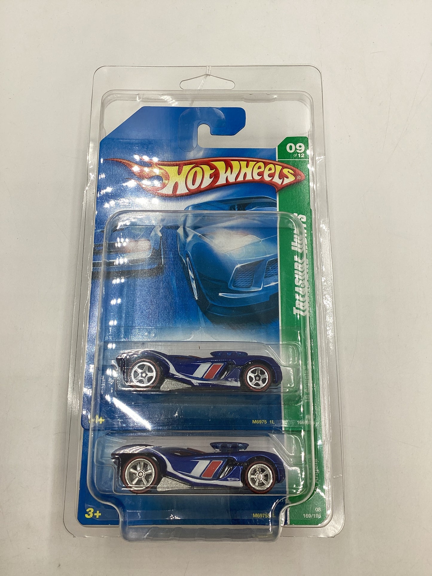 2008 Hot Wheels Super Treasure Hunt + Treasure Hunt 16 Angels Blue #169 with protector